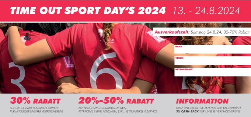 Time Out Sport Days 13.-24.08.2024